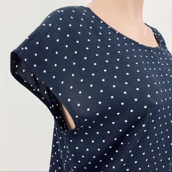 Madewell Navy Polka Dot Relaxed Tunic Dress Size Small - Picture 8 of 10